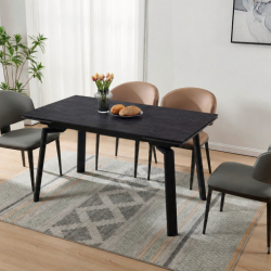 Стіл обідній розкладний INI- BELFORD CERAMIC 140(200)*80 чорний горіх/чорний