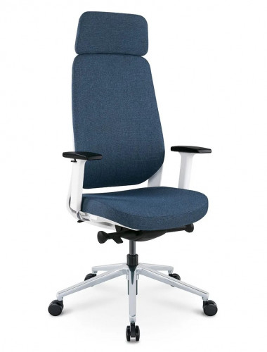 Крісло керівника LUX- FILO-A WHITE (WHITE + BLUE) ергономічне