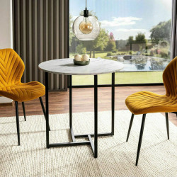 Круглый стол SIGNAL Alto II  в оттенках: белый с эффектом мрамора, коричневый, дуб 