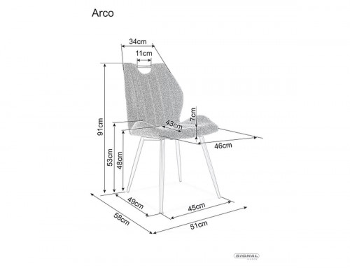 Стул SIGNAL Arco Brego темно-серый/ бежевый/ карри/ темно-синий