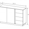 Комод Perfect Home Arco (Marco) 2D4S/138 белый глянец/дуб грандсон