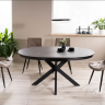 Стол SIGNAL PORTO CERAMIC 120(160)*120 темно-серый эффект мрамора/черный мат