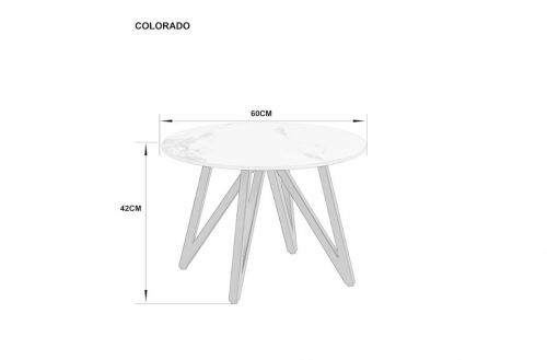 Журнальный столик INI- COLORADO белый глянец /черный 