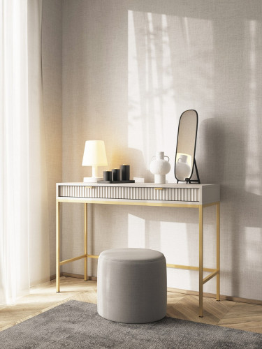 Стол туалетный Perfect Home Nova с 2 ящиками и золотыми ножками T104 Кашемир