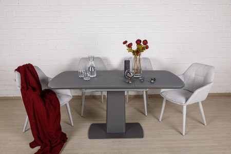 Стол обеденный модерн NL- MARYLAND (стекло графит) 