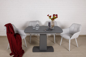 Стол обеденный модерн NL- MARYLAND (стекло графит) 