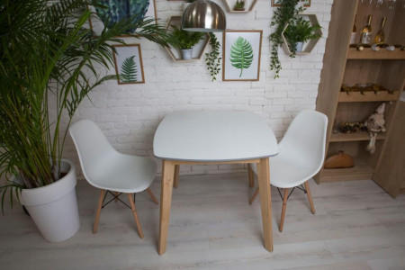 Стол квадратный кухонный (дерево, МДФ, HPL) Ont- Джузеппе Белый