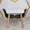 Кухонный комплект Ont- Джузеппе белый квадратный стол + 2 стула Classic (Осако) черный