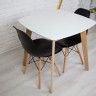 Кухонный комплект Ont- Джузеппе белый квадратный стол + 2 стула Classic (Осако) черный