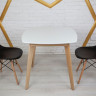 Кухонный комплект Ont- Джузеппе белый квадратный стол + 2 стула Classic (Осако) черный