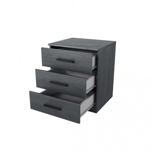 Тумбочка прикроватная на 3 ящика Helvetia GALAXY 24CBEA22 (карбоновый дуб)