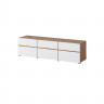 Тумба под телевизор на 3 двери и 3 ящика Helvetia CROSS 24N9MY41 (дуб вотан/белый)