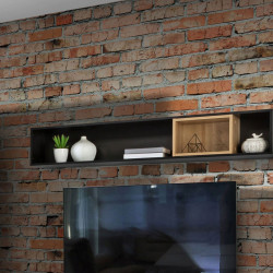 Полка навесная Forte HIGH ROCK CERB01 (дуб ривьера/черный)