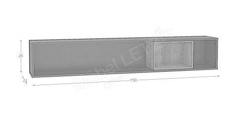 Полка навесная Forte HIGH ROCK CERB01 (дуб ривьера/черный)