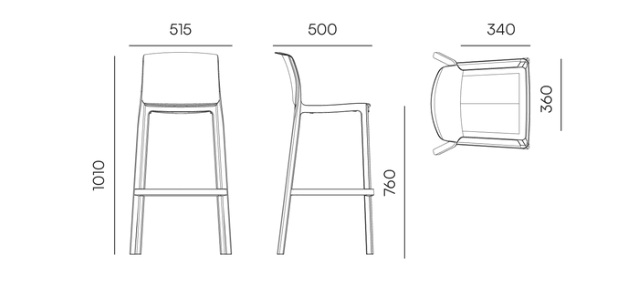 Стул барный уличный VLL- FERNE Nexo (серый, антрацит)