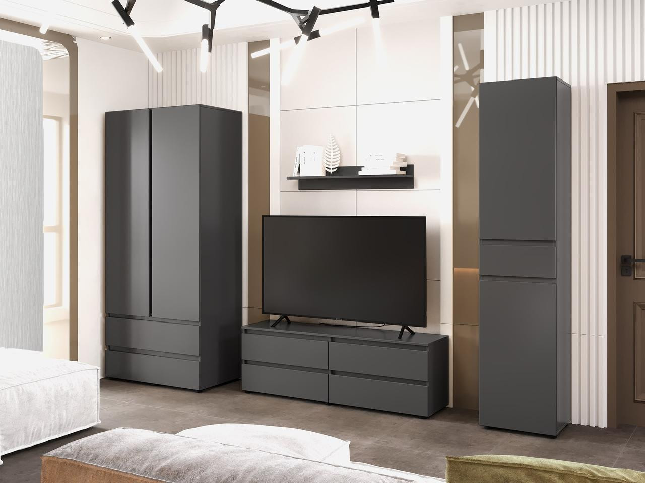 Комплект в гостиную EVR- Лайт-1 графит