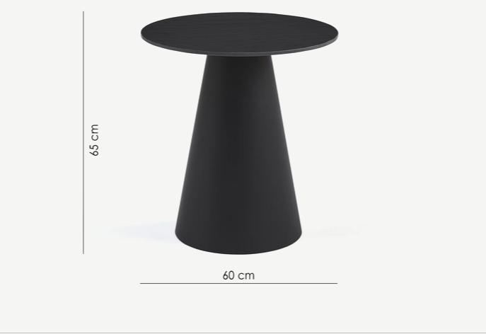 Стол кофейный CRV- Nox, Black top black base 60*60 cm