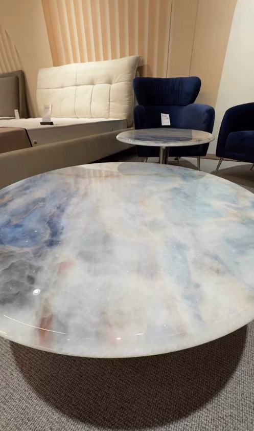 Комплект журнальных столов Elt- T11 мрамор/золото, серебро