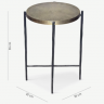 Стол журнальный CRV- Mone, Brass antique top black base 35 см., золотистый