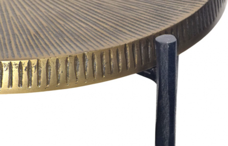 Стол журнальный CRV- Mone, Brass antique top black base 35 см., золотистый