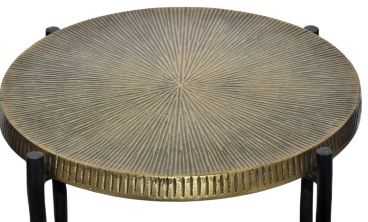 Стол журнальный CRV- Mone, Brass antique top black base 35 см., золотистый