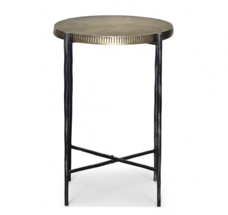 Стол журнальный CRV- Mone, Brass antique top black base 35 см., золотистый