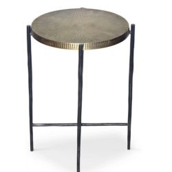 Стол журнальный CRV- Mone, Brass antique top black base 35 см., золотистый