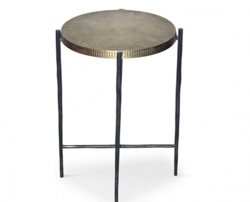 Стол журнальный CRV- Mone, Brass antique top black base 35 см., золотистый