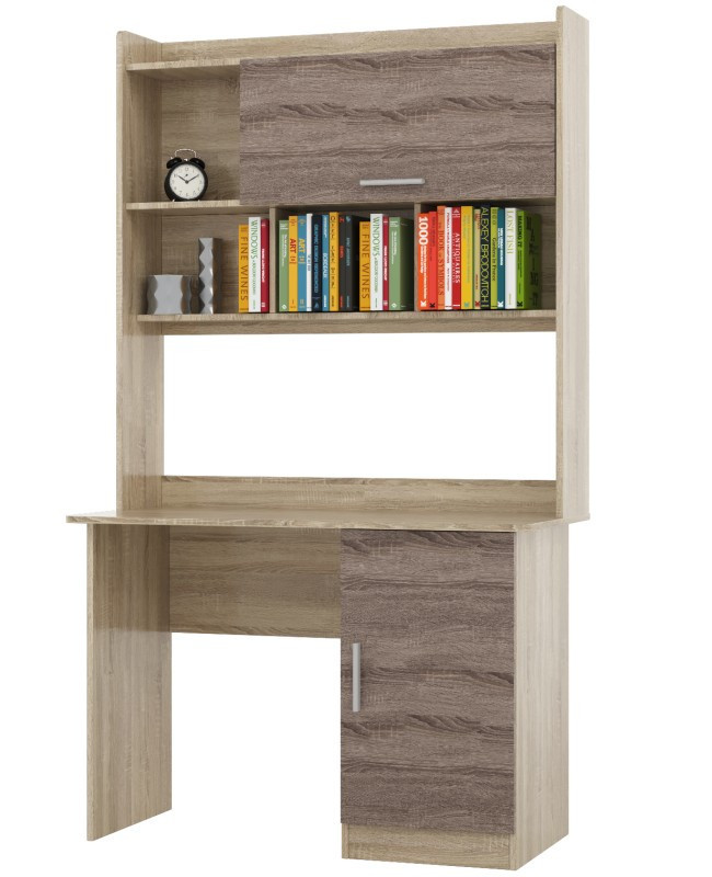 Стол письменный с надстройкой EVR- Школьник-5 дуб Сонома + трюфель