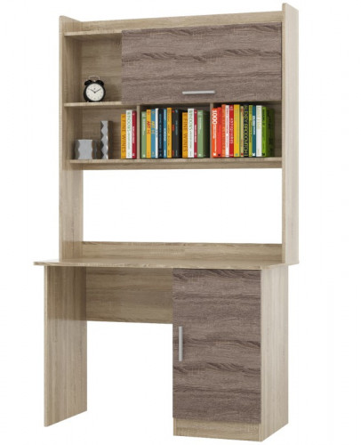 Стол письменный с надстройкой EVR- Школьник-5 дуб Сонома + трюфель