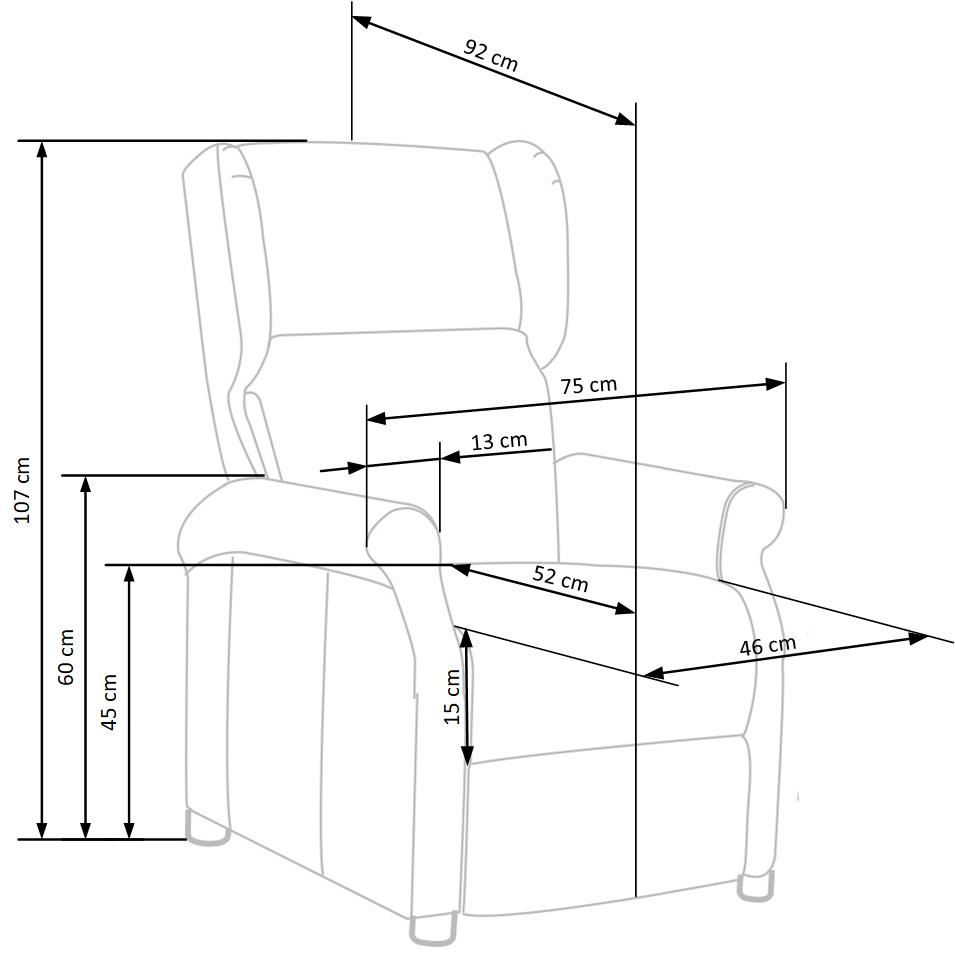 Кресло раскладное мягкое для отдыха PL- Halmar AGUSTIN 2
