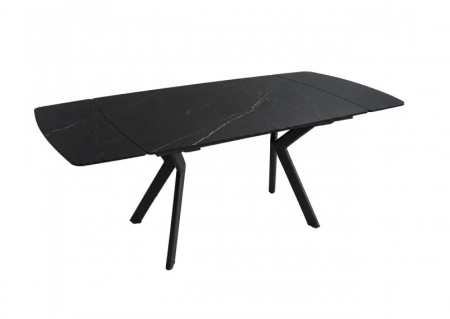 Стіл обідній розкладний INI- NOREEN CERAMIC 140(200)*80  чорний /чорний 