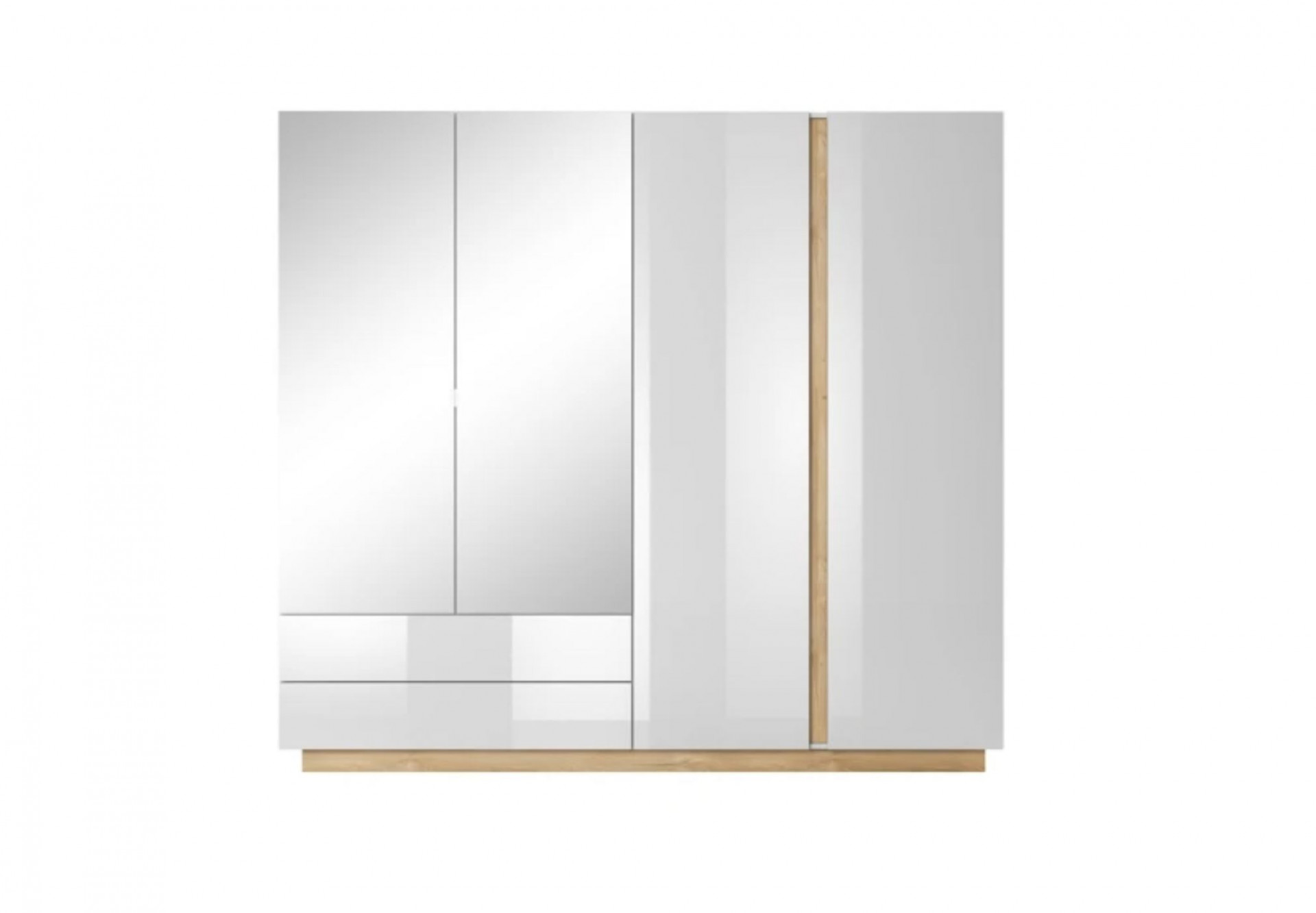 Шкаф Perfect Home Arco (Marco) 4D2S/220 с зеркалом  белый глянец/дуб грандсон