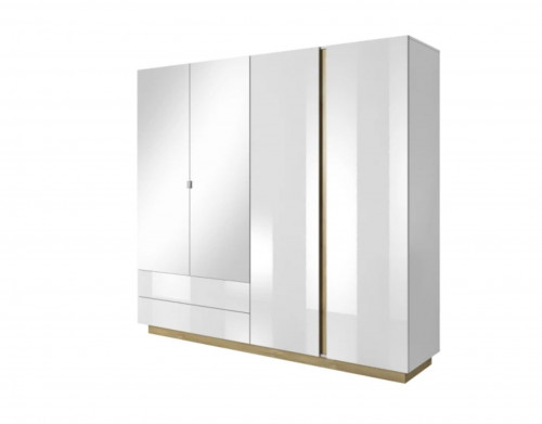 Шкаф Perfect Home Arco (Marco) 4D2S/220 с зеркалом  белый глянец/дуб грандсон