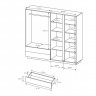 Шкаф Perfect Home Arco (Marco) 4D2S/220 с зеркалом  белый глянец/дуб грандсон