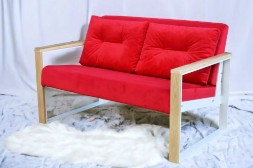 Диван Лофт WLS M25 коричневый, красный