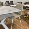 Стол модерн EXI- Лотус LOTUS TABLE WHITE MARBLE + WHITE LEG 130/170*80*75