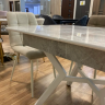 Стол модерн EXI- Лотус LOTUS TABLE WHITE MARBLE + WHITE LEG 130/170*80*75