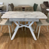 Стол модерн EXI- Лотус LOTUS TABLE WHITE MARBLE + WHITE LEG 130/170*80*75