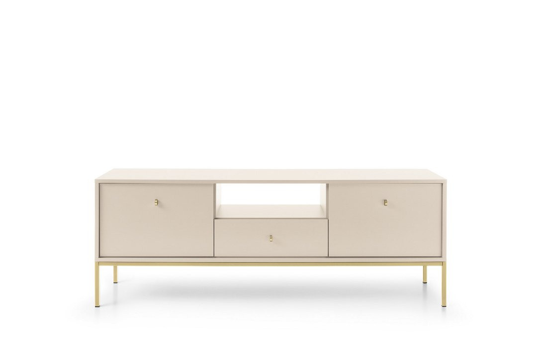 Тумба под TV Perfect Home Моно/Mono 2-дверная с 1 ящ., золотые ножки MRTV154 Беж песочный