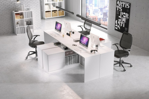 Стол офисный письменный Perfect Home Тео / Teo 3S/138 с 3 ящиками Белый