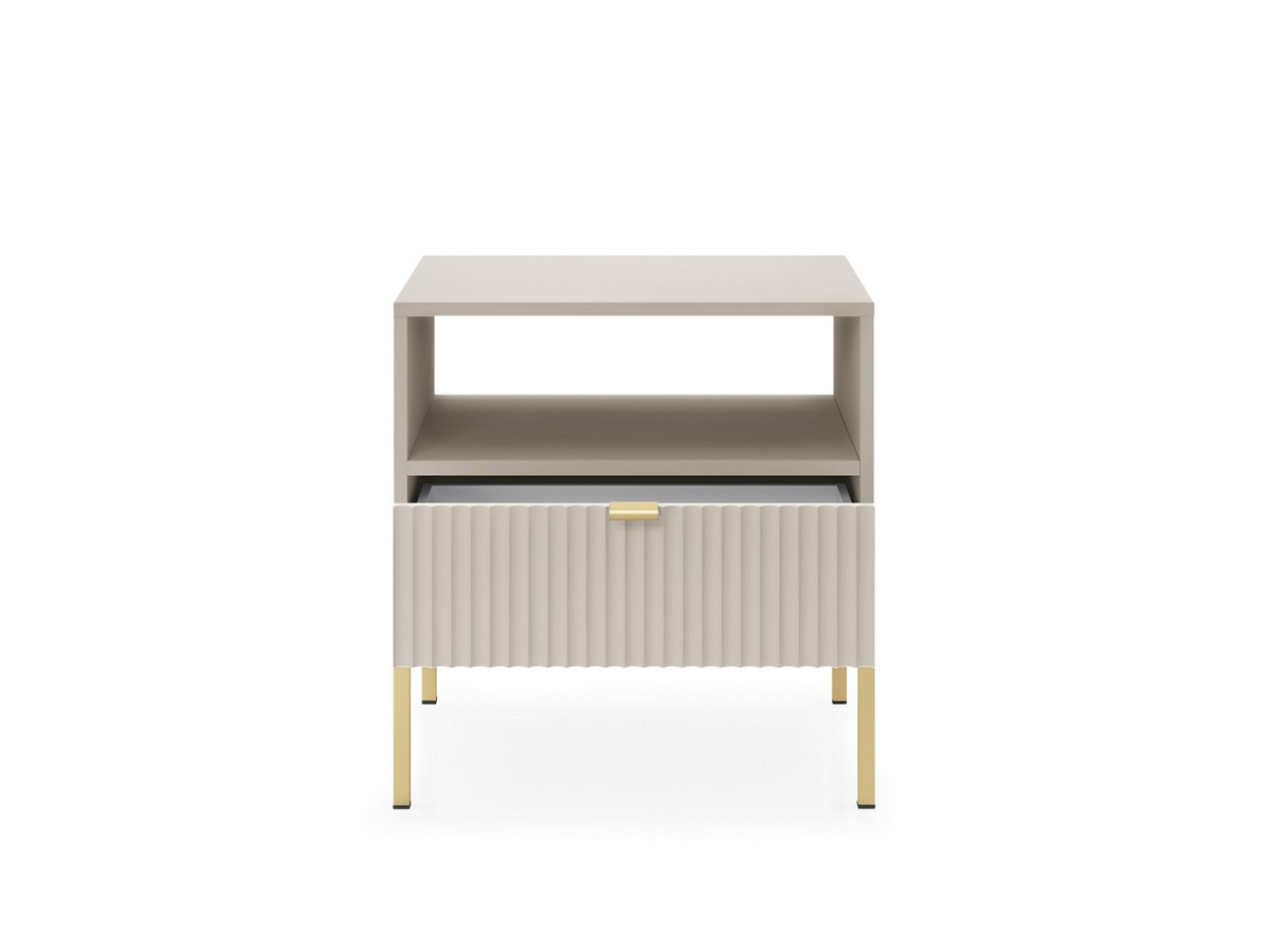 Тумба прикроватная Perfect Home Nova с 1 ящиком и золотыми ножками S54 Кашемир