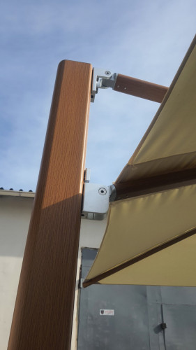 Зонт алюминиевый с вращением 360 гр. ZST- XL ALU Lux 3X3 м (спицы под дерево)