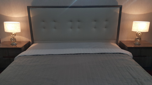 Кровать двуспальная SMS- MODENA (серый каштан, глянец)