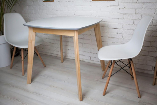 Кухонный комплект Ont- Джузеппе белый квадратный стол + 2 стула Classic (Осако)