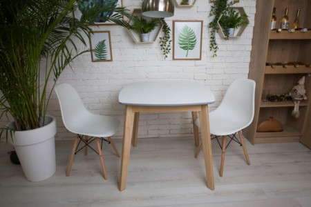 Кухонный комплект Ont- Джузеппе белый квадратный стол + 2 стула Classic (Осако)