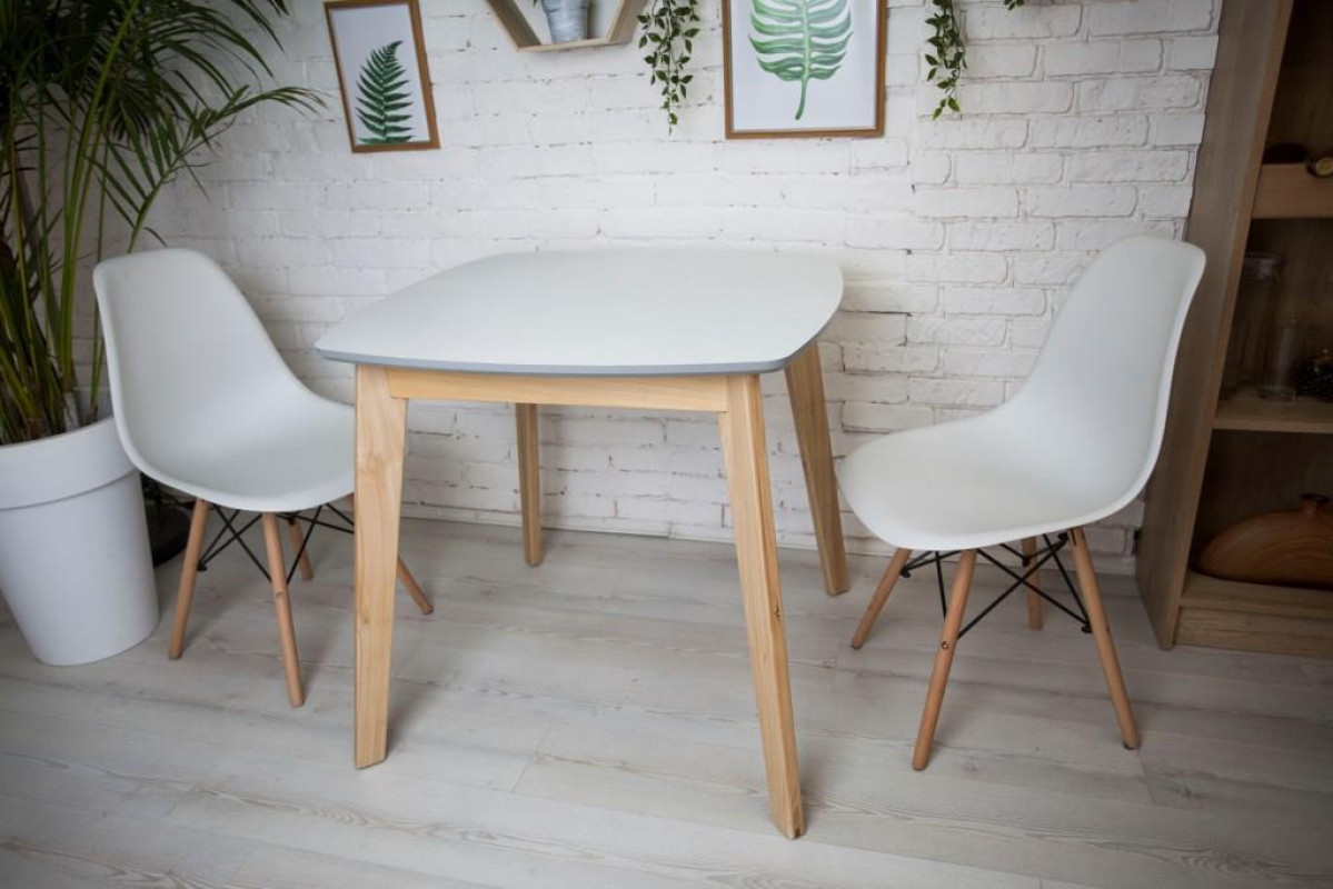 Кухонный комплект Ont- Джузеппе белый квадратный стол + 2 стула Classic (Осако)