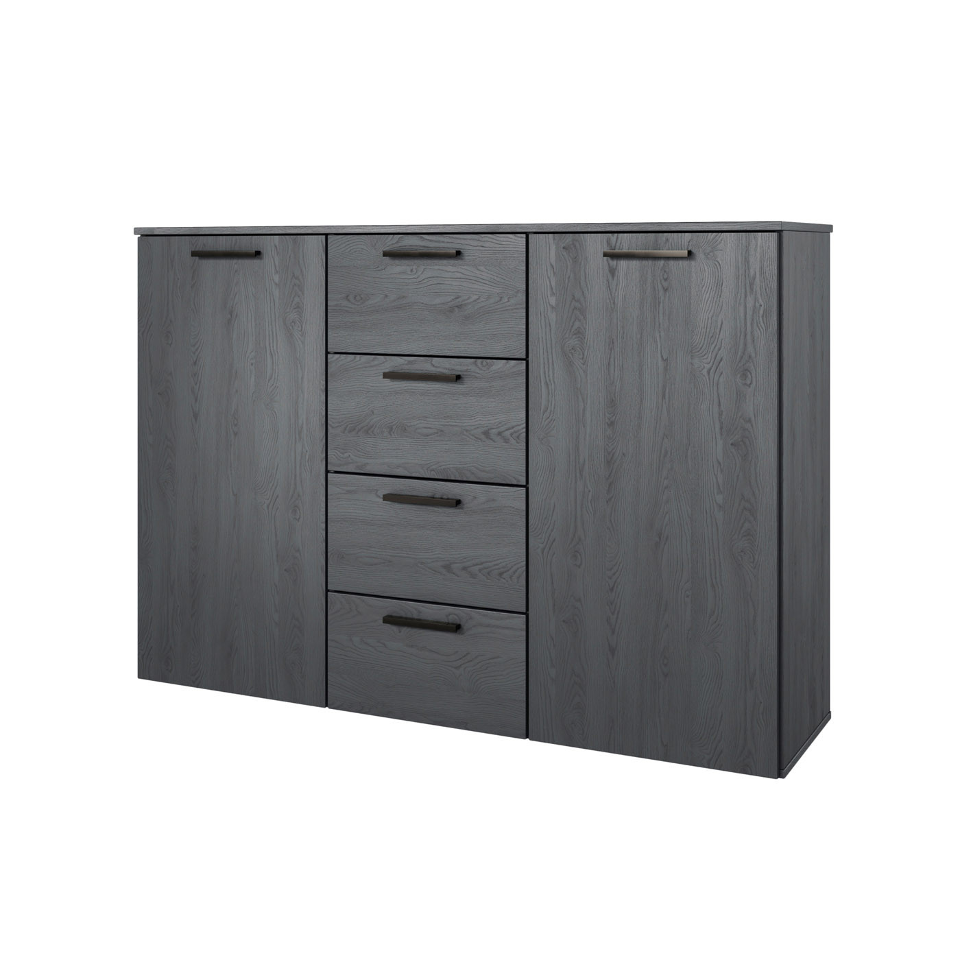Комод на 2 двери и 4 ящика Helvetia GALAXY 24CBEA26 (карбоновый дуб)