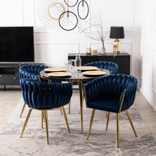 Кресло Ont- CAPI темно-синий велюр