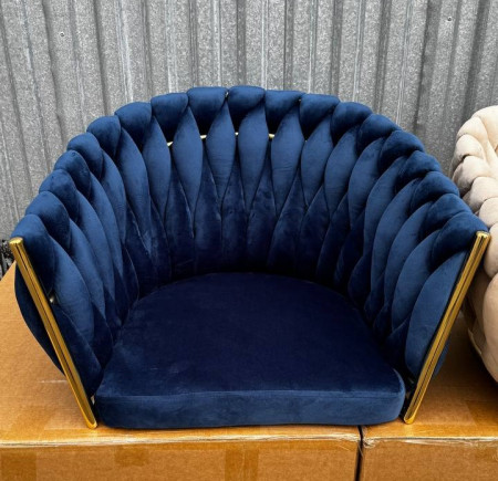 Кресло Ont- CAPI темно-синий велюр